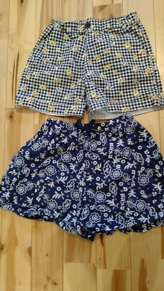 2点セット グローバルワーク ユニクロ イージーショートパンツ 130 子供用 キッズ