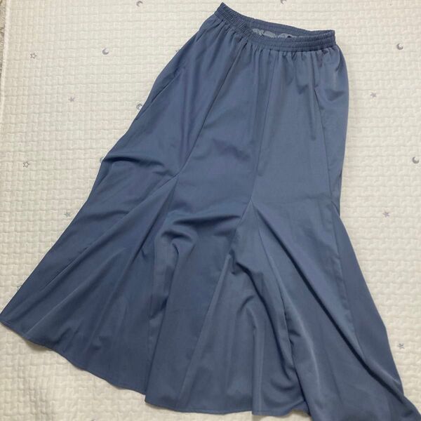 ブルー ロングスカート 青 フレア