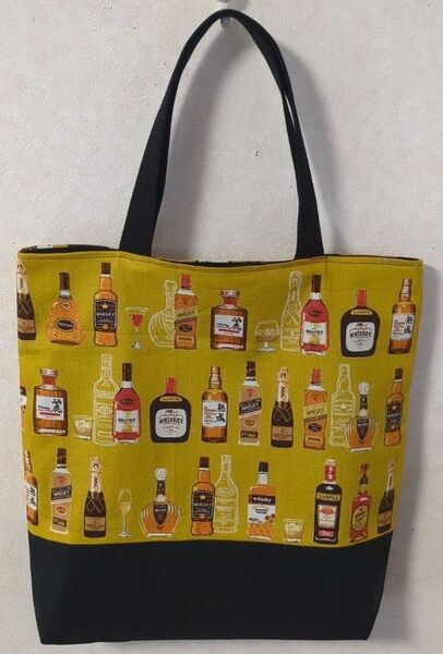 トートバッグ(ハンドメイド)ウイスキー柄