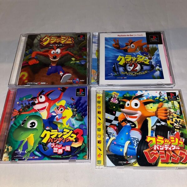 【セット】クラッシュバンディクー1〜3+レーシング 4本セット ★プレイステーション★