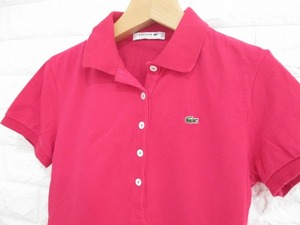 【ラコステ】ファブリカ/日本製！◆鹿の子 ポロシャツ(ピンク)◆36