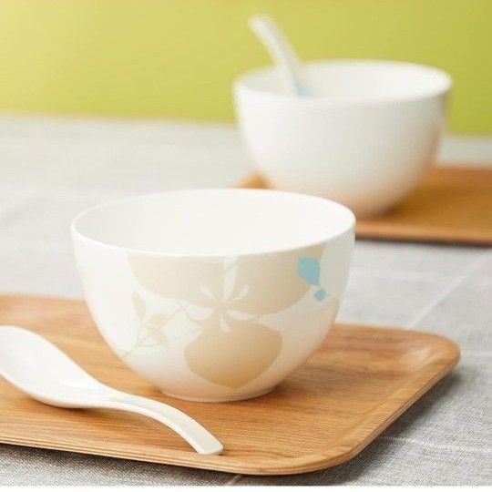 NARUMI ボウル 皿 セット 花柄 14cm 945cc 2個セット スプーン付