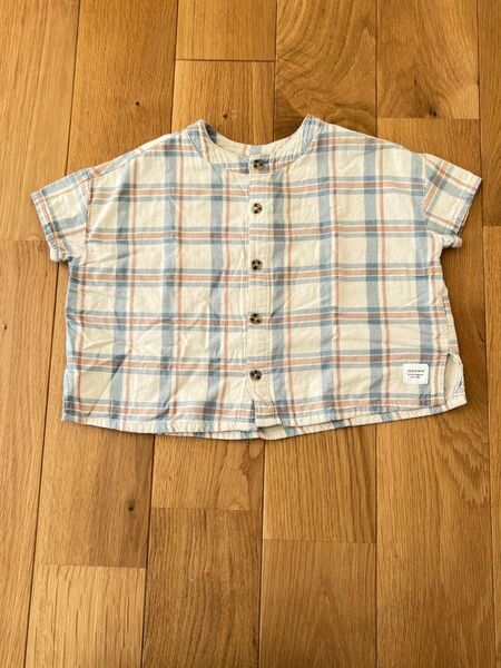 tete a tete 半袖 チェックシャツ 95cm