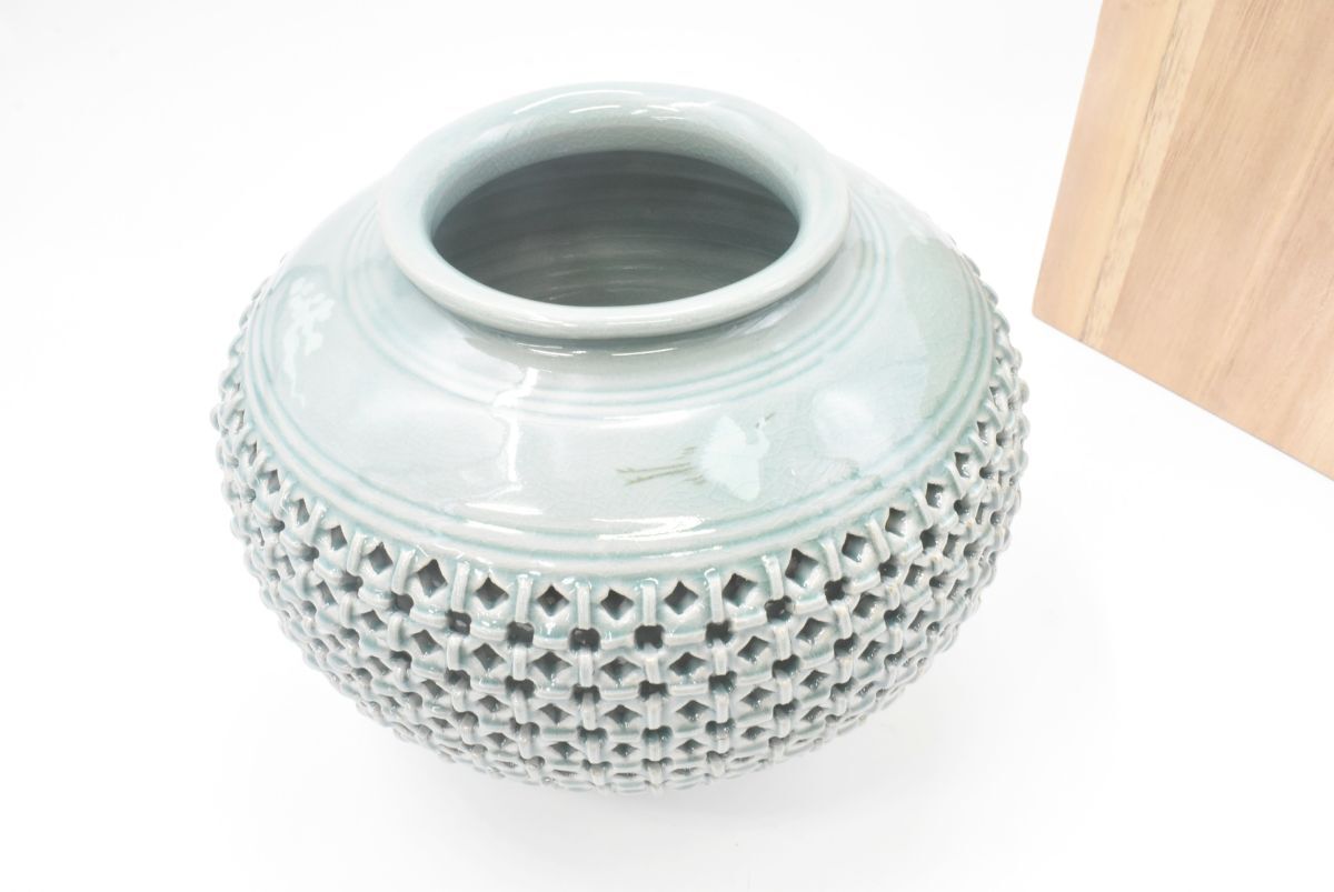 Yahoo!オークション -「青磁 花瓶 透かし」(陶芸) (工芸品)の Yahoo!オークション -「青磁 花瓶 透かし」(陶芸) (工芸品)の