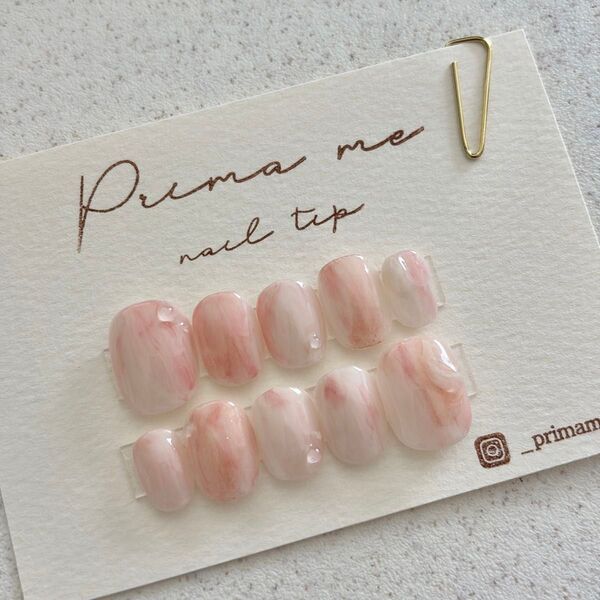 No.900 ネイルチップ ニュアンス マットネイル ぷっくり もも 春