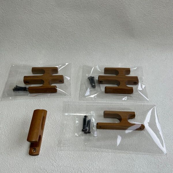 トーソー カーテンウッドふさかけ 未使用品 3セット(6個) ネジ付き ミディアムオーク