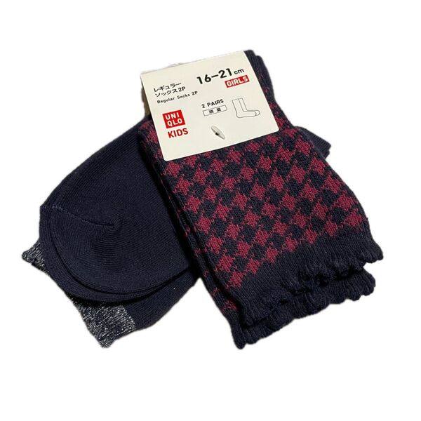 ユニクロ ソックス 16 17 18 19 20 21センチ 未使用 2枚組 UNIQLO 靴下 女の子 新品