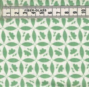 USA cotton 30's reissue pattern Sun Porch prints flower Circle green size approximately 90.5cm×110cm u-0727