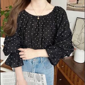 【新品】2wayガーリーシャツ ブラック M