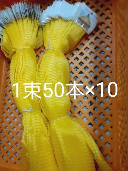 玉ねぎネットラベル付き 玉ねぎ出荷用ネット50本×10 500個