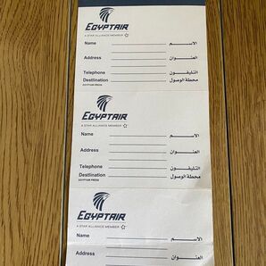 エジプト航空(EGYPTAIR) 手荷物タグ 3枚セット 未使用 ネームラベル スターアライアンス カイロ ピラミッド
