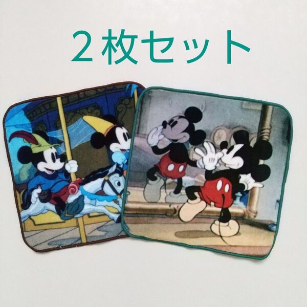 ミッキーマウス ミニタオル 2枚セット レトロ ディズニー