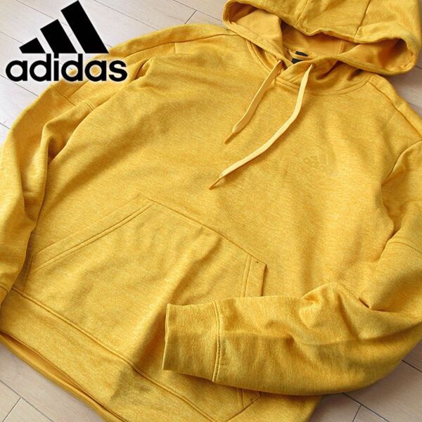 adidas アディダス M メンズ climawarm 裏起毛パーカー 黄色