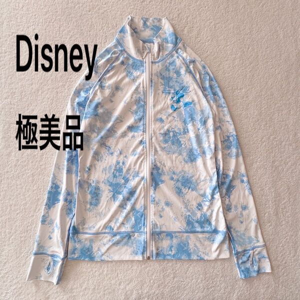 極美品 キッズ 150 女の子 Disney ディズニー ラッシュガード ジップアップ パーカー 長袖 指通し