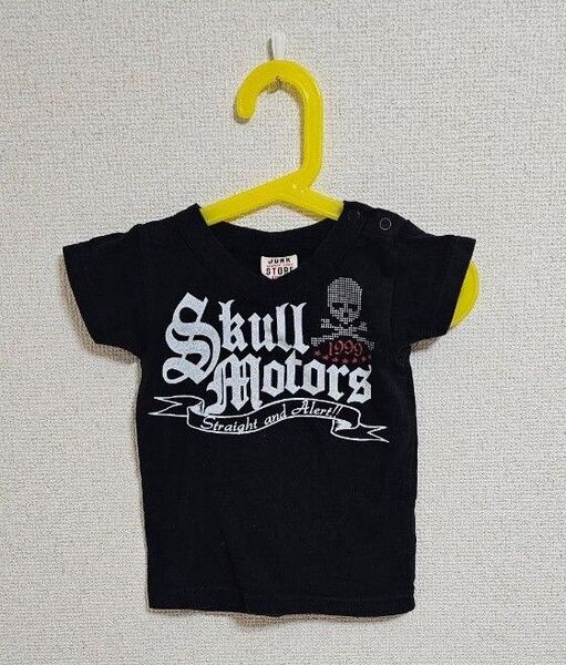 子供服 ベビー半袖Tシャツ キッズ半袖Tシャツ 80センチ ドクロ スカル 黒