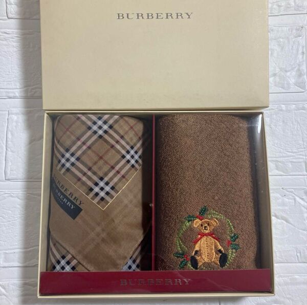 バーバリーBURBERRY ハンカチタオルセット ブラウン