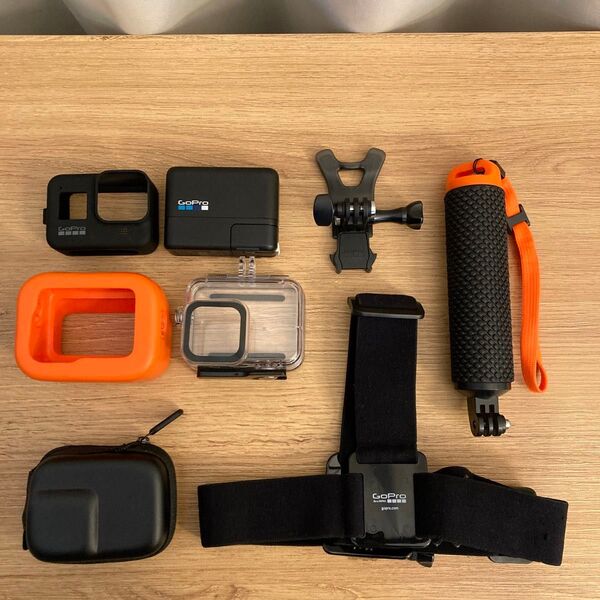 GoPro アクセサリー8点セット GoPro HERO8 防水ケース ヘッドマウント バイトマウント フローティ 充電器など