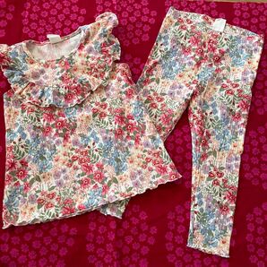 H&M ベビー服 セットアップ 2点セット 女の子 花柄 92