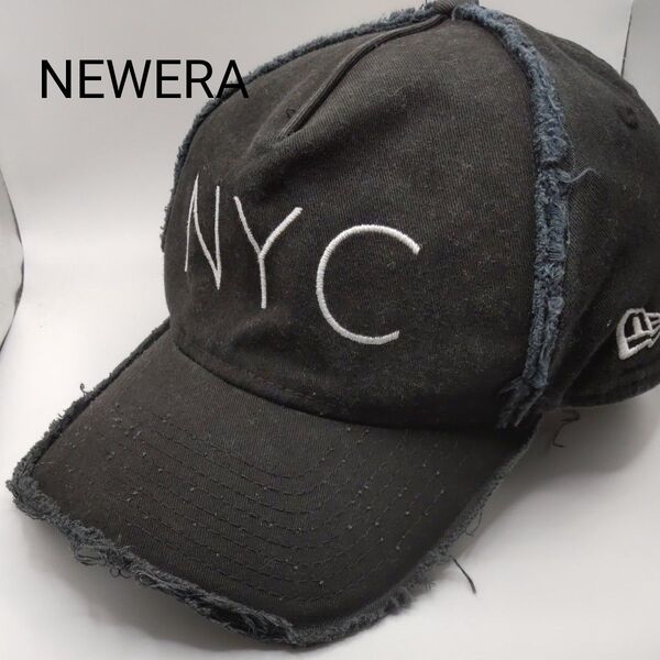 ◆9904 NEWERA NYCキャップ ブラック アジャスタ 帽子 ブラック