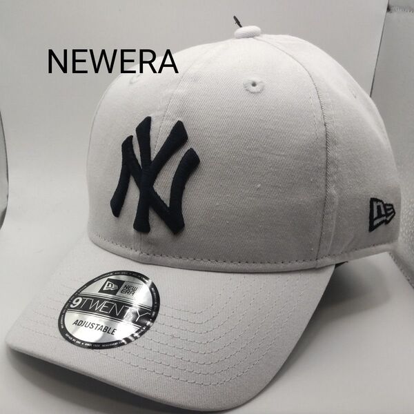 ◆9975 新品未使用 NEWERA ニューヨークヤンキース ホワイト アジャスタ ニューエラ