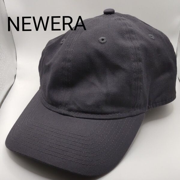 ◆09 NEWERA プレーンキャップ チャコール アジャスタ キャップ