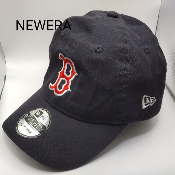◆28 NEWERA ボストンレッドソックス ネイビー アジャスタ キャップ