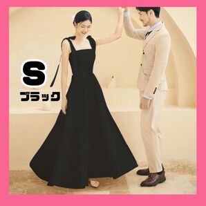 ウエディング ドレス リボン ホワイト 前撮り パーティー マタニティフォト 結婚式 ロング ブラック