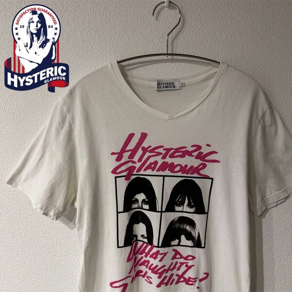 完売モデル HYSTERIC GLAMOUR ヒスガール Vネック Tシャツ 半袖Tシャツ