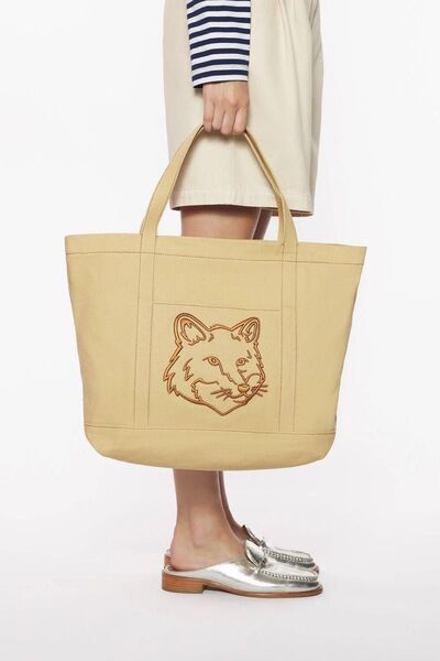 MAISON KITSUNE トートバッグ ベージュ キツネ