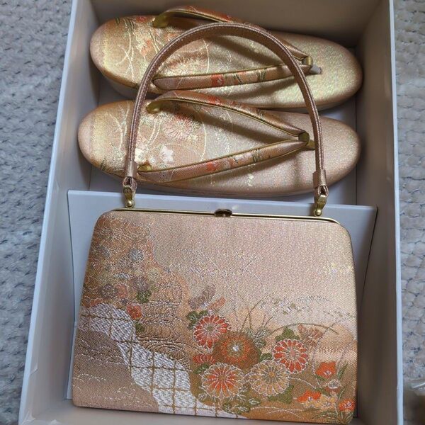 金色 草履&バッグセット