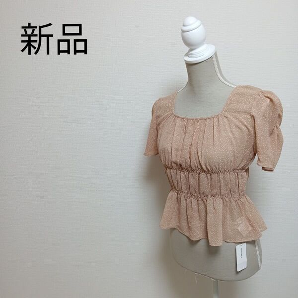 【archives】タグ付き 美品 ブラウス ペプラム ドット 透け感 M