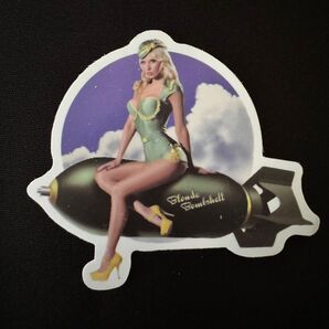 ヴィンテージ レトロ ギター レコード ピンナップガール シンプル デザイン Blonde Bombshell