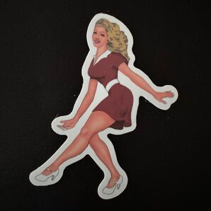 ヴィンテージ レトロ ギター レコード ピンナップガール シンプル デザイン アメリカン ステッカー セクシー