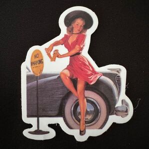ヴィンテージ レトロ ギター レコード ピンナップガール シンプル デザイン アメリカン ステッカー セクシー