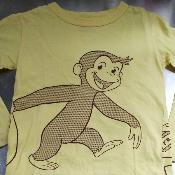 OJICO おさるのジョージ 長袖Tシャツ ロンT イエロー 110cm オジコ