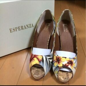エスペランサオープントゥパンプス新品