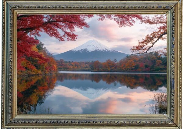 P382 繁栄・幸運 富士山 【開運風水絵画風ヒーリングアート】
