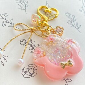 ドライフラワー入り* お花シェイカーキーホルダー