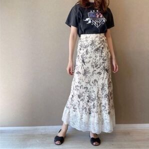 【タグ付き未使用品】COELコエル ヘムレースフラワースカート ロング丈 38