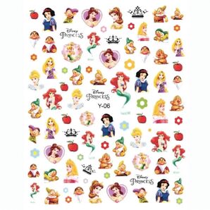 新品 ディズニープリンセス ネイルシール 白雪姫 小人 オーロラ姫 白雪姫 a