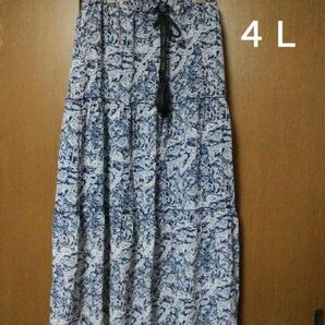ペイズリー柄 スカート 4L 3XL 大きいサイズ レディース 未使用タグ付き