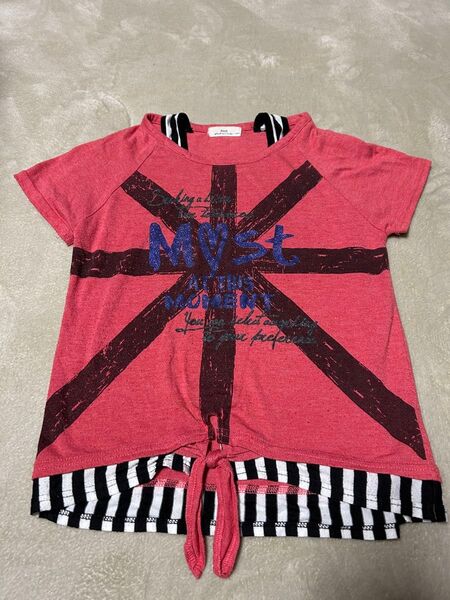 ガールズ 160 ユニオンジャック風赤Tシャツ