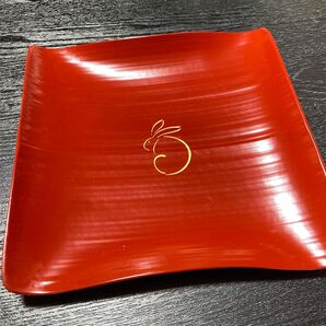 京漆 象彦 うさぎ 漆器 菓子皿 茶道具