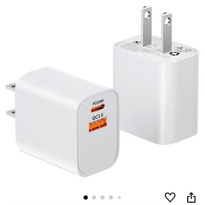 充電器 急速充電器 充 電 器 20W 2ポート タイプc 充電器 【PSE認証2個セット】基準適合/USB PD対応/20W