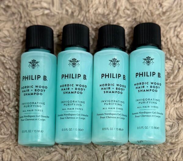 【新品】PHILIP B フィリップビー ノーディックウッドヘア&ボディシャンプートラベル ミニ 携帯 旅行 出張 サイズ