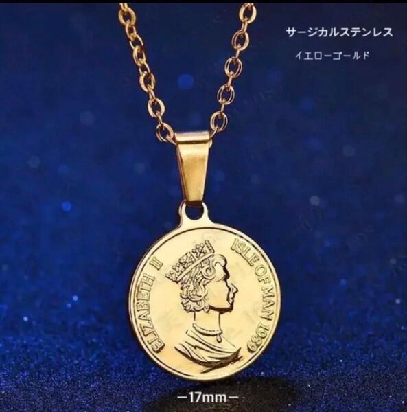 コインネックレス ステンレスネックレス ステンレスチェーン ゴールド