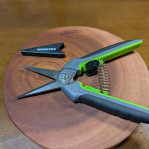 WORKPRO 剪定ばさみ 園芸ばさみ 鋏 剪定鋏 園芸鋏 ハサミ 安全ロック付き グリーン&ブラック