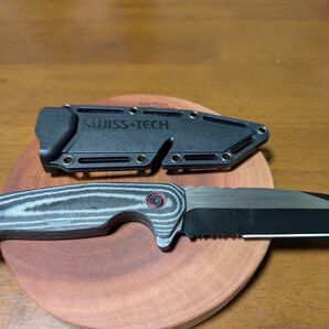 SWISS+TECH フルタング 、マイカルタハンドル、ブッシュクラフトナイフ