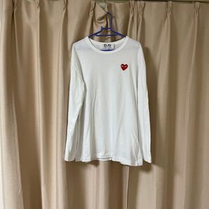 プレイコムデギャルソン ロングtシャツ 白