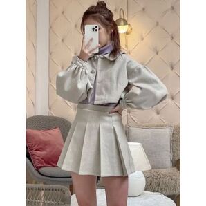 今の時期にピッタリ☆ 完売品 GRL グレイル ヘリンボーン シャツ X インパン 裏地付きミニスカート セットアップ Mサイズ